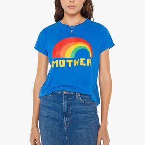 MOTHER Boxy Goodie Tee in Blue Mother rainbow Brand new with Tag